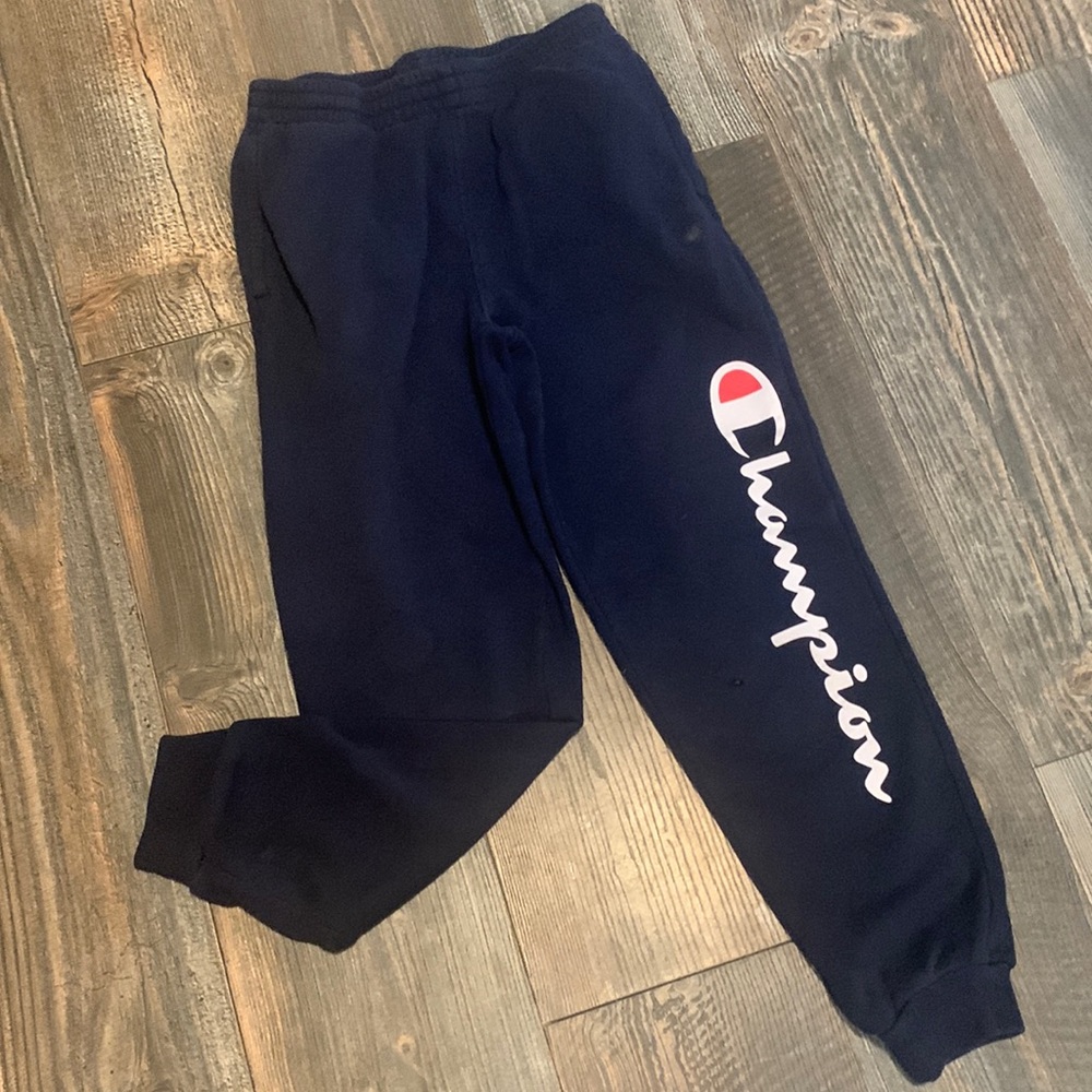 Champion Jogger Style Sweatpants. Boys Large Navy Blue.